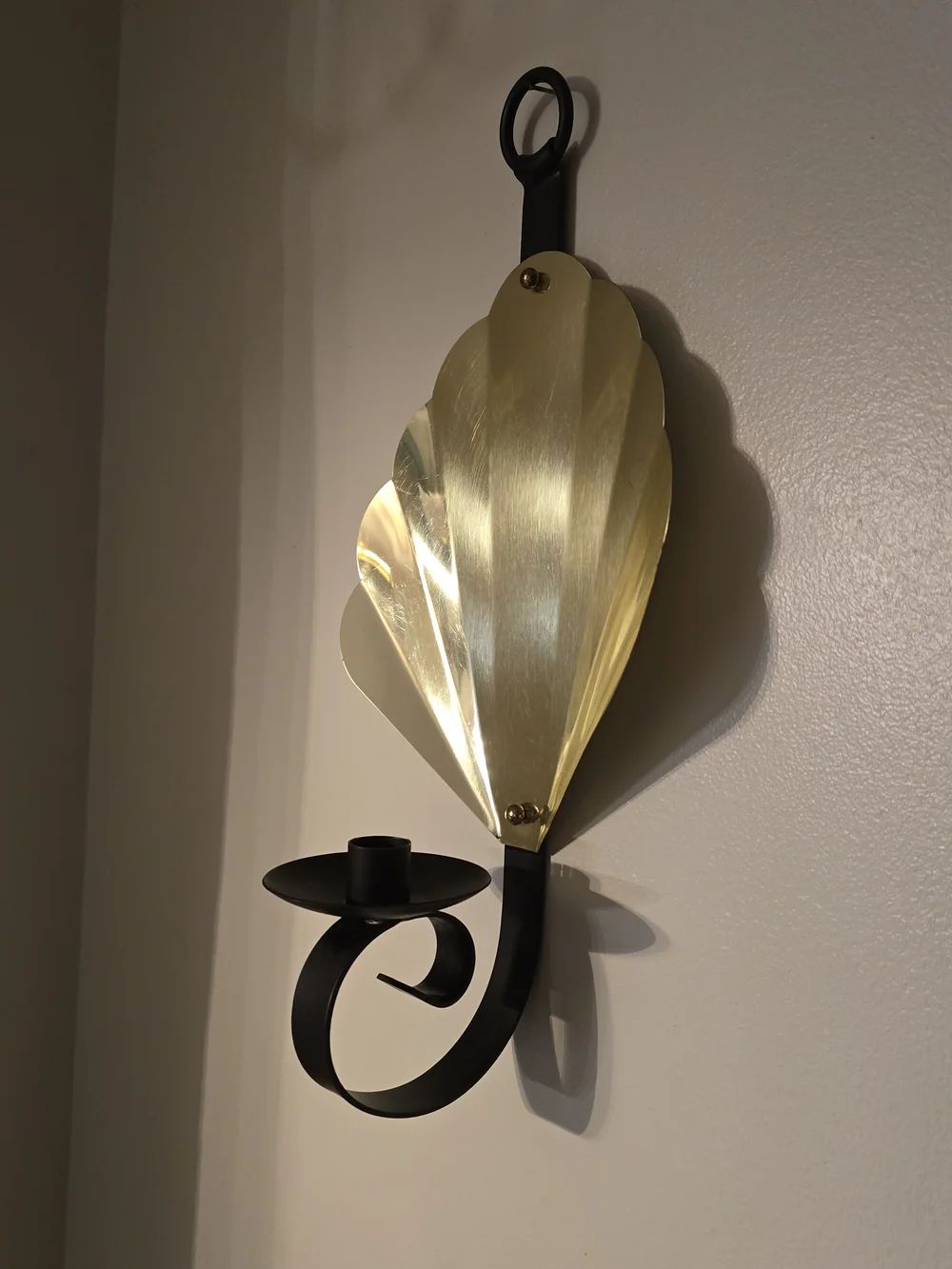 Brass Shell Wall Sconce Candle Holder - Gold